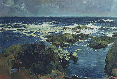 Sea and Rocks in San Esteban, Asturias Joaquin Sorolla